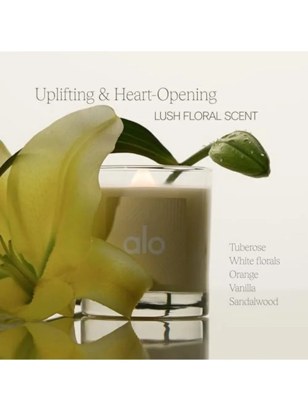 Floral Scented Candle, 60-Hour Burn Time, Relaxing Home Decor, 8 oz